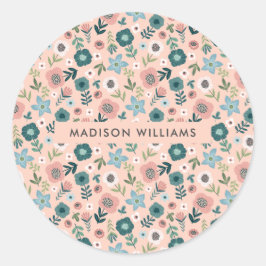 Blume Runder Aufkleber