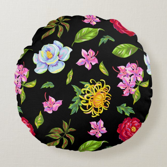 Blume Rundes Kissen (Vorderseite)