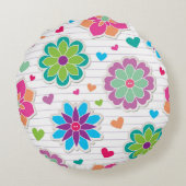 Blume Rundes Kissen (Rückseite)