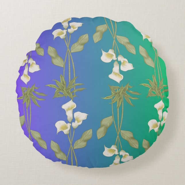 Blume Rundes Kissen (Vorderseite)