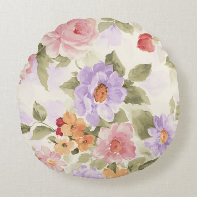 Blume Rundes Kissen (Vorderseite)