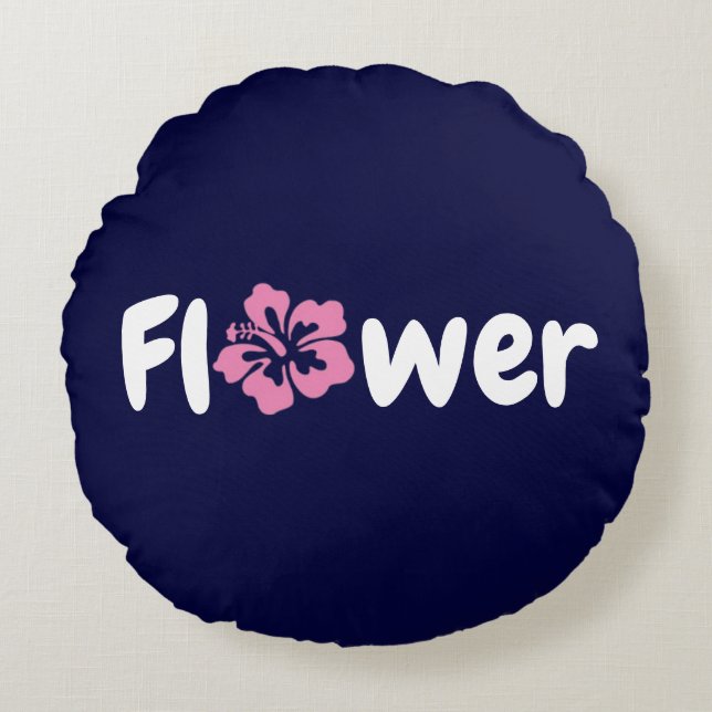 Blume Rundkissen Rundes Kissen (Vorderseite)