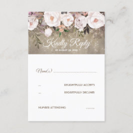 Blume Rustic Wedding RSVP Karte