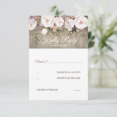 Blume Rustic Wedding RSVP Karte (Stehend Vorderseite)