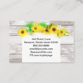 Blume Rustikale Vintage alte Holz Sonnenblumen Zit Visitenkarte (Rückseite)