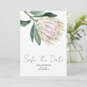 Blume rustikaler Wasserkoffer Das Datum Einladung (Stehend Vorderseite)