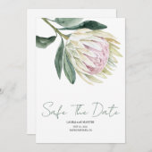 Blume rustikaler Wasserkoffer Das Datum Einladung (Vorne/Hinten)