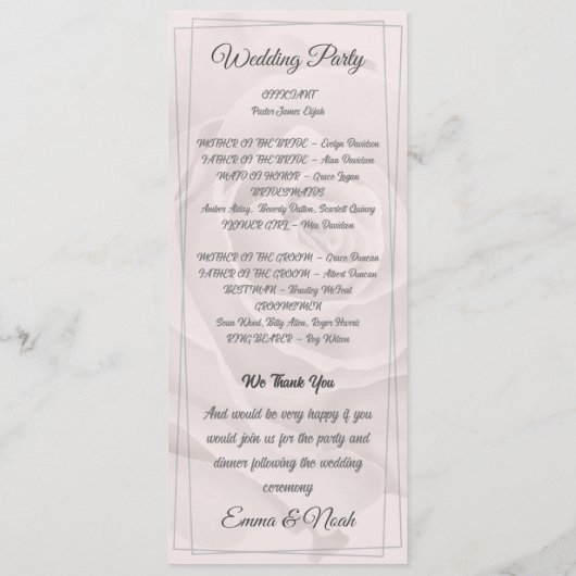 Blume Rustikales Dusty White Roses Flat Program Programm (Rückseite)