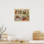 Blume Saatgut Vintag Collage Poster (Küche)