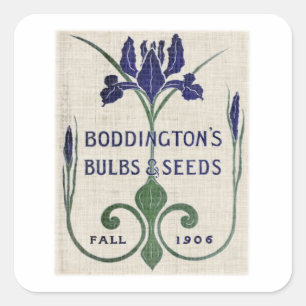 Blume - Saatgutpackungen IV Quadratischer Aufkleber