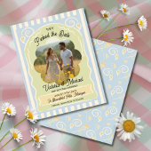 Blume Saatpackung Handgezogenes Save the Date Foto