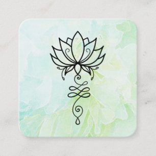 *~* Blume Sacred Geometry Nirvana Yoga Lotus    Quadratische Visitenkarte