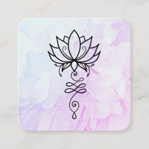 *~* Blume Sacred Geometry Nirvana Yoga Peony   Quadratische Visitenkarte