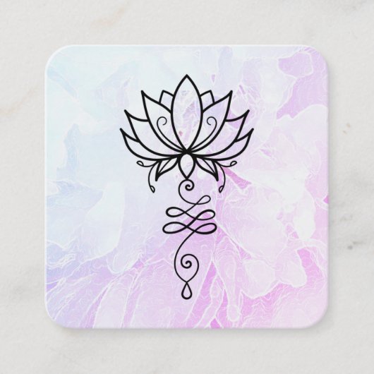 *~* Blume Sacred Geometry Nirvana Yoga Peony Quadratische Visitenkarte (Vorderseite)