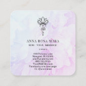 *~* Blume Sacred Geometry Nirvana Yoga Peony Quadratische Visitenkarte (Rückseite)