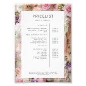 Blume Salon Price List Poster (Vorne)