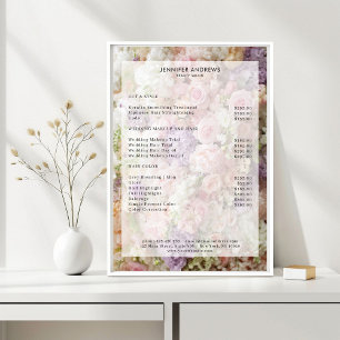 Blume Salon Price List Poster