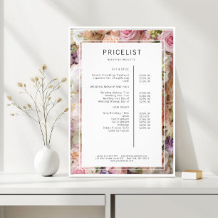 Blume Salon Price List Poster