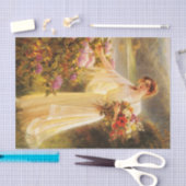 Blume sammeln, schöne Dame von Albert Lynch Seidenpapier (Handwerk)