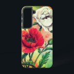 Blume Samsung Galaxy Hülle<br><div class="desc">Schöne Rot-Weiß-Pupien - MIGNED-Malerei-Design</div>