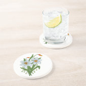 Blume Sandstein Untersetzer (Seite)