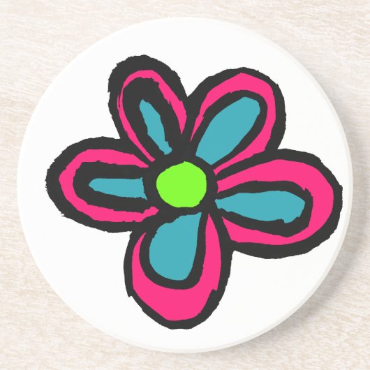 Blume Sandstein Untersetzer (Vorne)