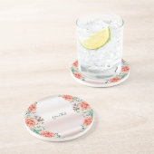 Blume Sandstone Untersetzer (Seite)