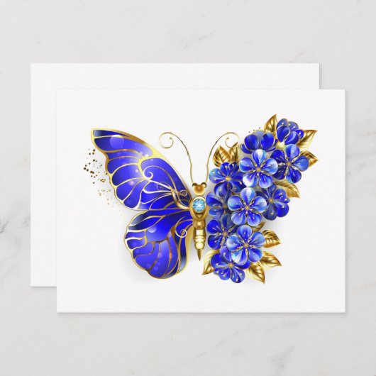 Blume Sapphire Butterfly Ankündigung (Vorne/Hinten)