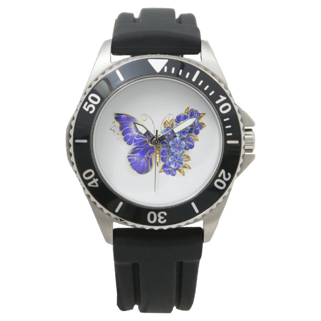 Blume Sapphire Butterfly Armbanduhr (Vorderseite)