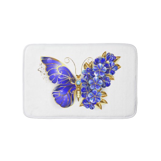 Blume Sapphire Butterfly Badematte (Vorderseite)