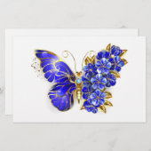Blume Sapphire Butterfly Briefpapier (Vorne/Hinten)
