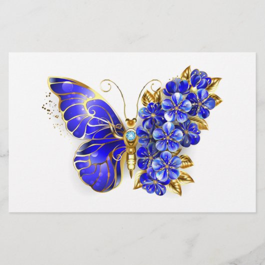 Blume Sapphire Butterfly Briefpapier (Vorderseite)