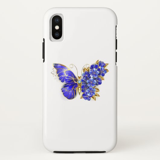 Blume Sapphire Butterfly Case-Mate iPhone Hülle (Rückseite)