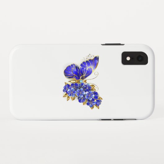 Blume Sapphire Butterfly Case-Mate iPhone Hülle (Rückseite (Horizontal))
