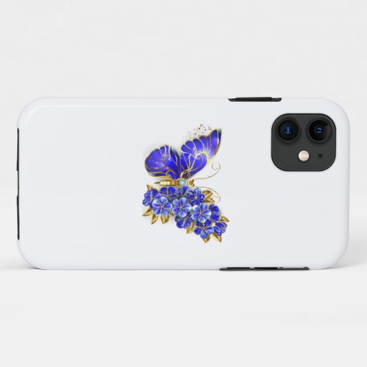 Blume Sapphire Butterfly Case-Mate iPhone Hülle (Rückseite (Horizontal))