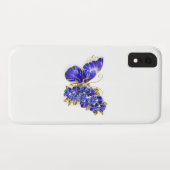 Blume Sapphire Butterfly Case-Mate iPhone Hülle (Rückseite (Horizontal))