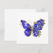 Blume Sapphire Butterfly Dankeskarte (Vorne/Hinten)