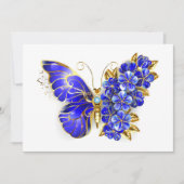 Blume Sapphire Butterfly Einladung (Vorderseite)