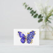 Blume Sapphire Butterfly Empfehlungskarte (Stehend Vorderseite)