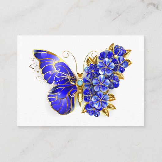 Blume Sapphire Butterfly Empfehlungskarte (Vorderseite)