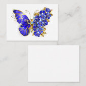Blume Sapphire Butterfly Empfehlungskarte (Vorne/Hinten)