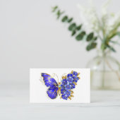 Blume Sapphire Butterfly Empfehlungskarte (Stehend Vorderseite)