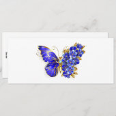 Blume Sapphire Butterfly Feiertagskarte (Vorne/Hinten)