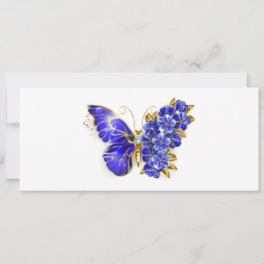 Blume Sapphire Butterfly Feiertagskarte (Vorderseite)