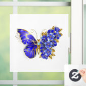 Blume Sapphire Butterfly Fensteraufkleber (Zuhause)