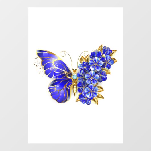 Blume Sapphire Butterfly Fensteraufkleber (Blatt)