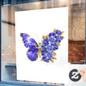 Blume Sapphire Butterfly Fensteraufkleber (Café-Fenster)