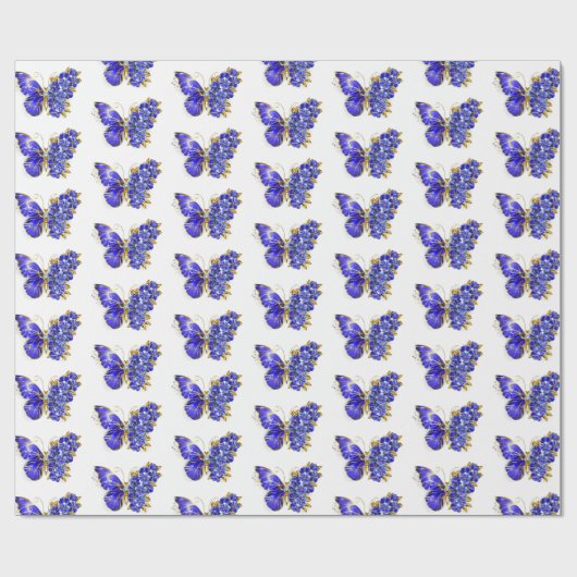 Blume Sapphire Butterfly Geschenkpapier (Flach)