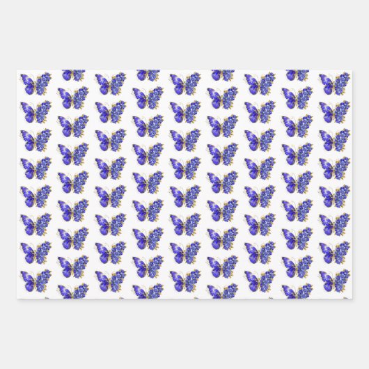 Blume Sapphire Butterfly Geschenkpapier Set (Vorderseite 3)