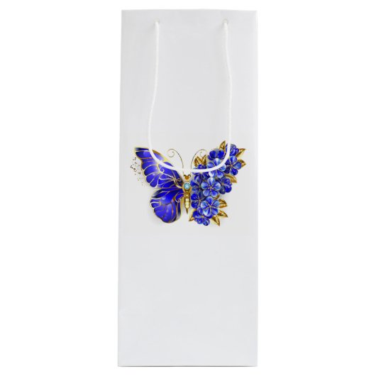 Blume Sapphire Butterfly Geschenktüte Für Weinflaschen (Vorderseite)